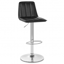 Chaise de Bar Faux Cuir Chrome - Pulse Noir