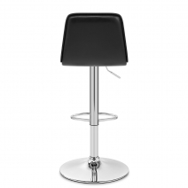 Chaise de Bar Faux Cuir Chrome - Pulse Noir