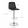 Chaise de Bar Faux Cuir Chrome - Pulse Noir