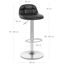 Tabouret de Bar Faux Cuir Antique - Spark Noir