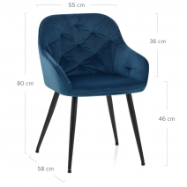 Chaise Velours - Henderson Bleu