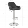 Chaise de Bar Faux Cuir Chrome - Sassi