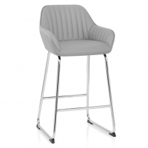 Tabouret de Bar Faux Cuir Chrome - Kanto Gris 