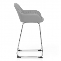 Tabouret de Bar Faux Cuir Chrome - Kanto Gris