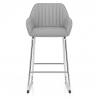Tabouret de Bar Faux Cuir Chrome - Kanto Gris 