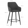 Tabouret de Bar Tissu - Cello Gris