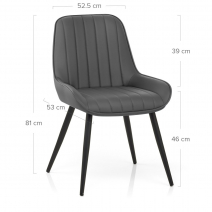 Chaise Faux Cuir - Mustang Gris