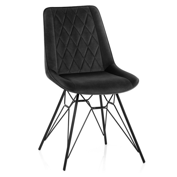 Chaise Velours - Indi - Noir