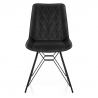 Chaise Velours - Indi - Noir