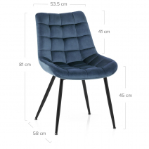 Chaise Velours - Lisbon - Bleu