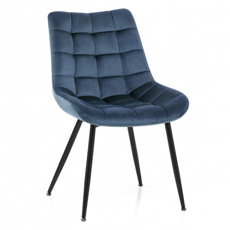 Chaise Velours - Lisbon - Bleu