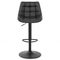 Tabouret de Bar Cuir Véritable - Porto - Noir