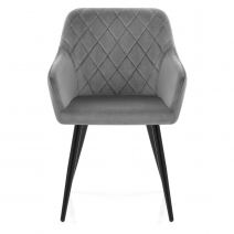 Fauteuil Velours - Shelby - Gris