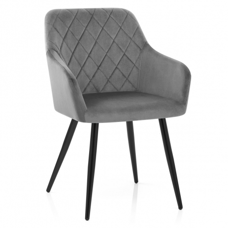 Fauteuil Velours - Shelby - Gris