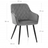 Fauteuil Velours - Shelby - Gris