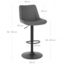 Tabouret de Bar Faux Cuir - Faro - Gris