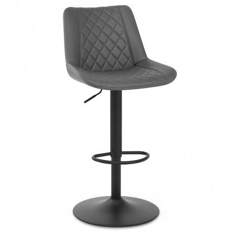 Tabouret de Bar Faux Cuir - Faro - Gris