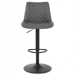 Tabouret de Bar Faux Cuir - Faro - Gris