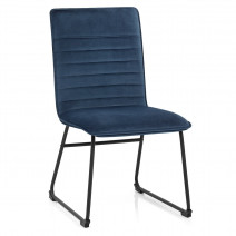 Chaise Velours - Chevelle - Bleu