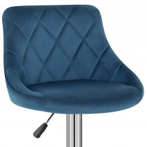 Tabouret de Bar Velours - Stitch - Bleu