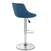 Tabouret de Bar Velours - Stitch - Bleu