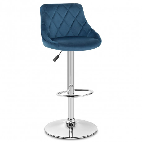 Tabouret de Bar Velours - Stitch - Bleu