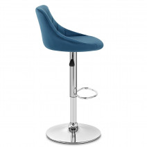 Tabouret de Bar Velours - Stitch - Bleu