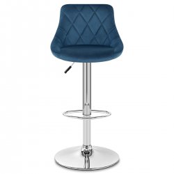 Tabouret de Bar Velours - Stitch - Bleu