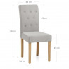 Chaise Velours Bois - York Gris