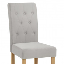 Chaise Velours Bois - York Gris