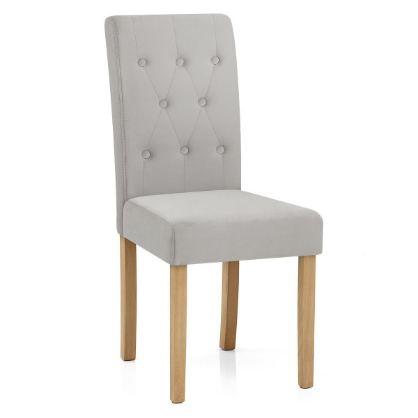 Chaise Velours Bois - York Gris Chaise Velours Bois - York Gris