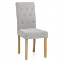 Chaise Velours Bois - York Gris
