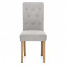 Chaise Velours Bois - York Gris