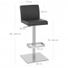 Chaise de Bar Faux Cuir Chrome Brossé - Newark