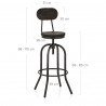 Tabouret de Bar Bois Foncé - Vintage Swivel