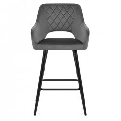 Tabouret de Bar Velours- Lopez Gris