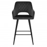 Tabouret de Bar Velours- Lopez Noir