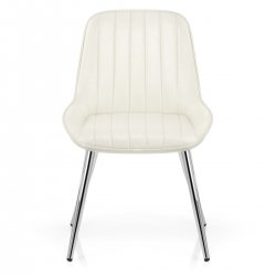 Chaise Chrome Faux Cuir - Mustang Marron