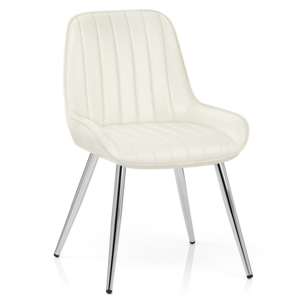 Chaise Chrome Faux Cuir - Mustang Crème Chaise Chrome Faux Cuir - Mustang Crème