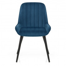 Chaise Velours - Mustang Bleu Foncé