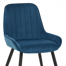 Chaise Velours - Mustang Bleu Foncé