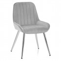 Chaise Chrome Velours - Mustang Gris
