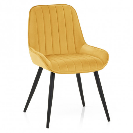 Chaise Velours - Mustang Jaune