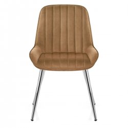 Chaise Chrome Velours - Mustang Jaune