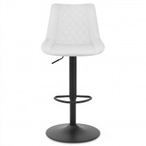 Tabouret de Bar Faux Cuir - Faro - Blanc