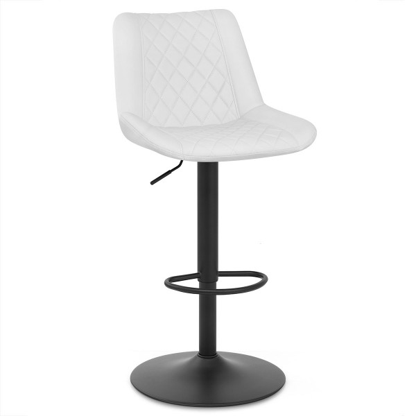 Tabouret de Bar Faux Cuir - Faro - Blanc Tabouret de Bar Faux Cuir - Faro - Blanc