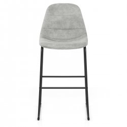 Tabouret de Bar Faux Daim - Platina - Gris