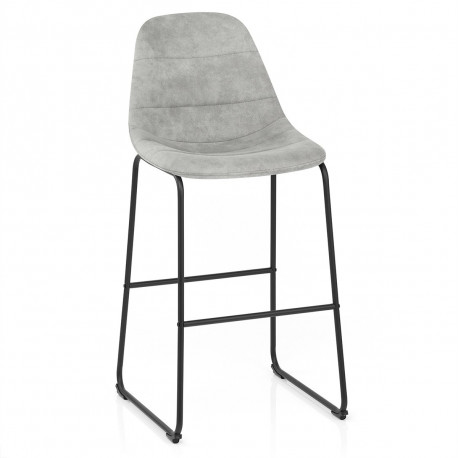 Tabouret de Bar Faux Daim - Platina - Gris