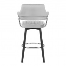 Tabouret de Bar Velours - Emily - Gris