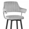 Tabouret de Bar Velours - Emily - Gris